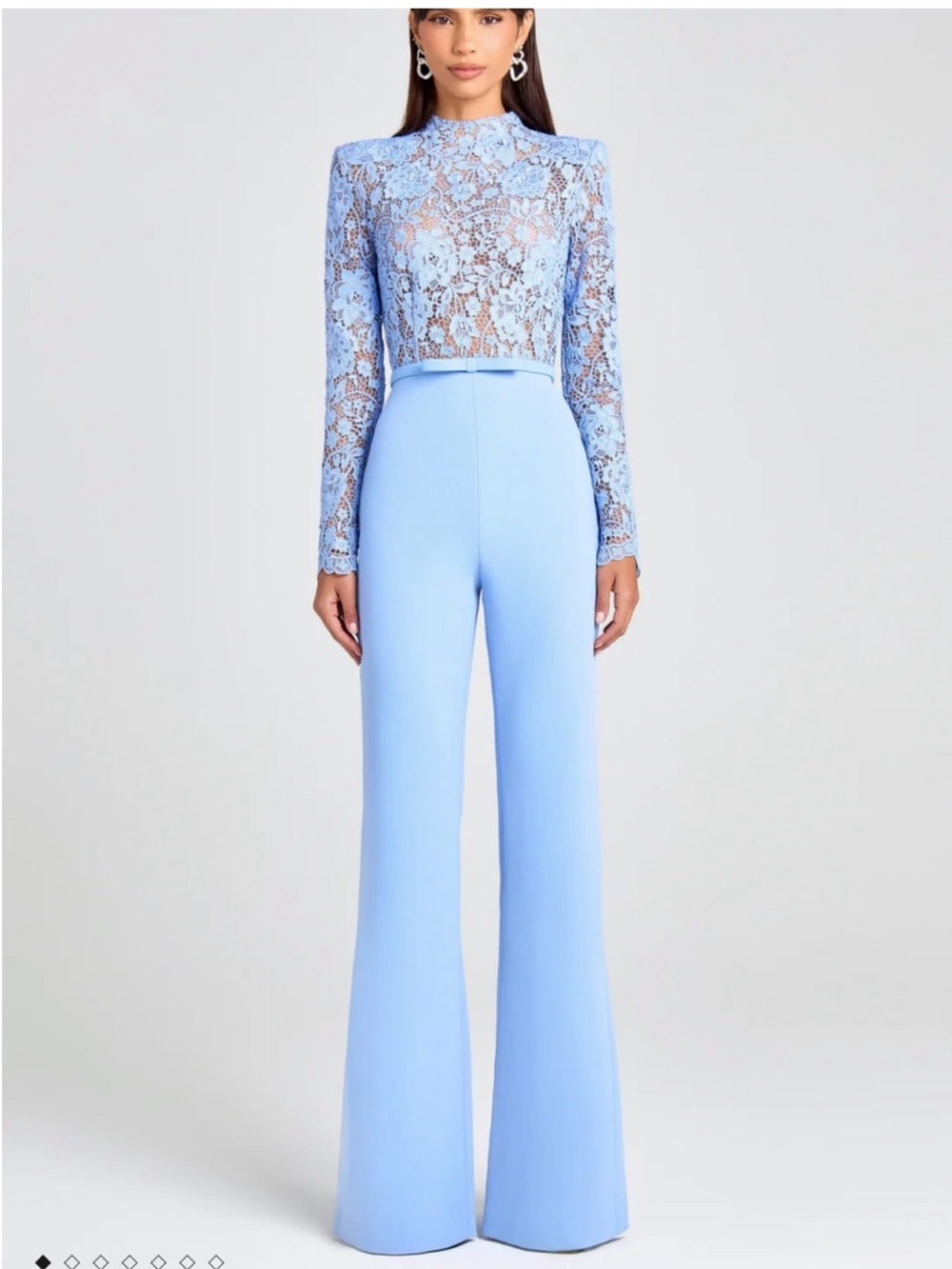 Nadine Merabi Maddie Lace Jumpsuit Light Blue/ Pastel Size 12
